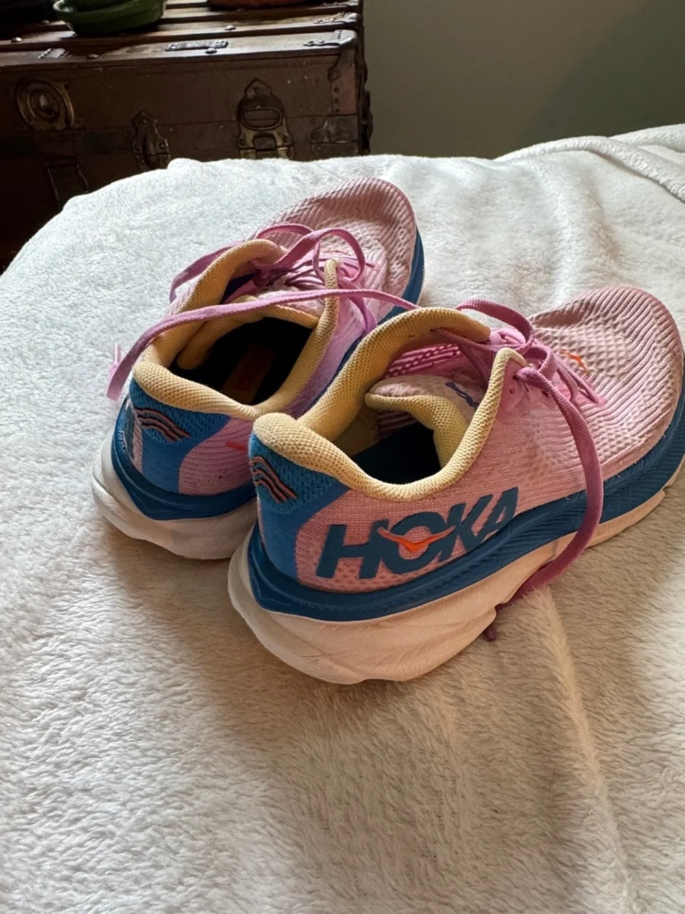 Hoka Women's Pink, Blue and Yellow Running Sneakers - Picture 5 of 5